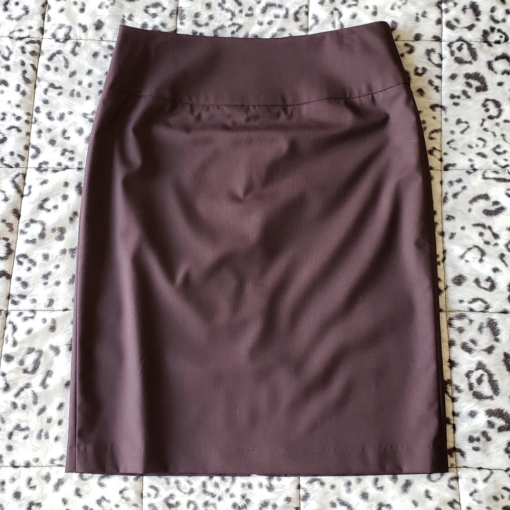 Ellen Tracy Fig Purple Pencil Skirt Sz 8